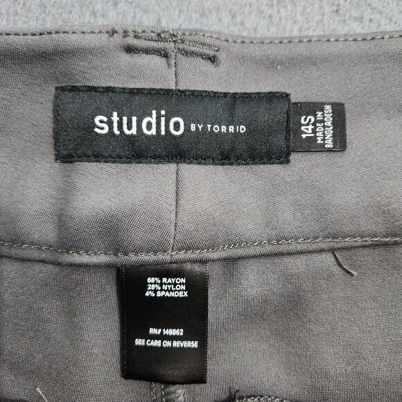 Studio By Torrid Women 14S Gray High Rise Luxe Ponte Bootcut Trousers - Picture 6 of 12